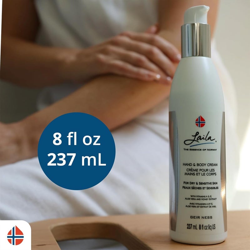 Geir Ness Laila Hand and Body Cream for Women - 8 Ounce Moisturizer for Dry and Sensitive Skin - Image 4